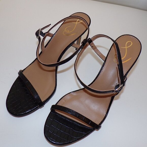 Sam Edelman Doran Strappy Sandal Croc Embossed sz 10 Women New - Picture 4 of 6